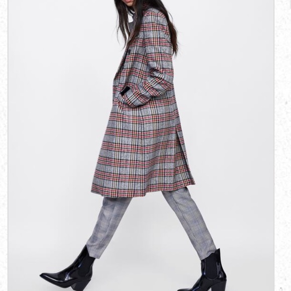 ❤️LAST ❤️ NWT ZARA LONG DOUBLE BREASTED COAT - Picture 6 of 13